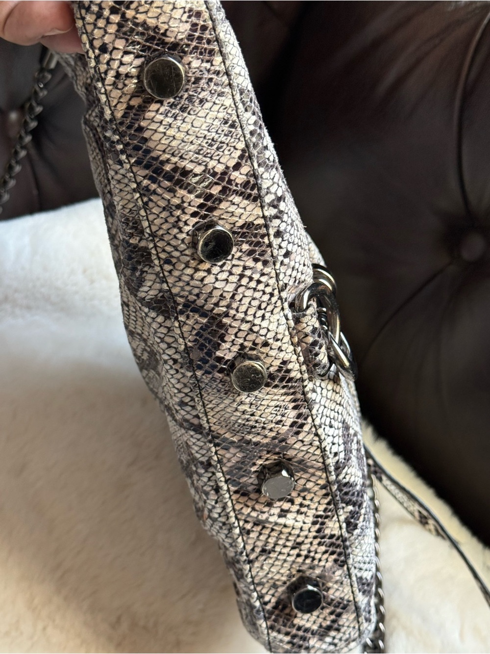 Rebecca Minkoff EUC Snake-Print Crossbody Bag Edgy - Picture 2 of 5